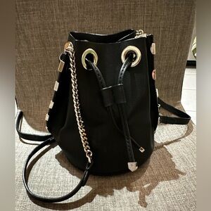 Zara Black Studded Bucket Bag